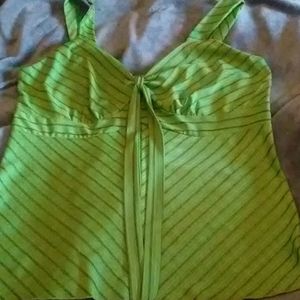 Women's green striped dressy tank